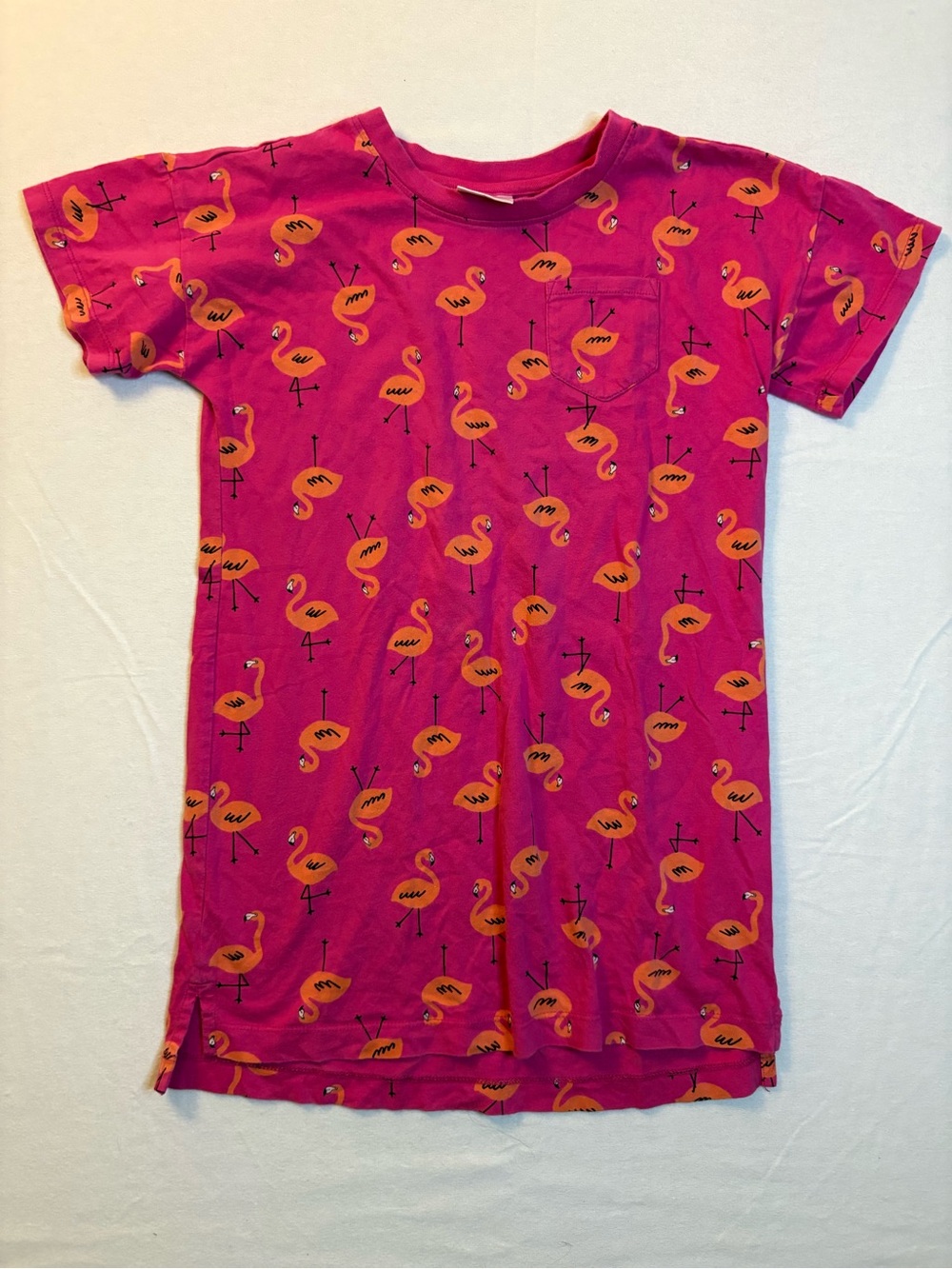 Hanna Andersson Magenta Nightgown with Orange Flamingo Print